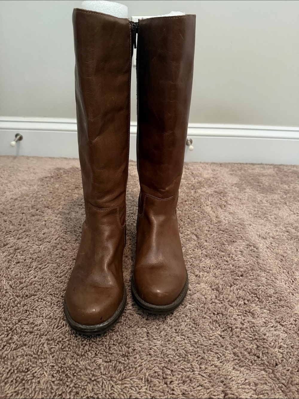 Eric Michael Brown Leather Over-the-Knee Riding Boots